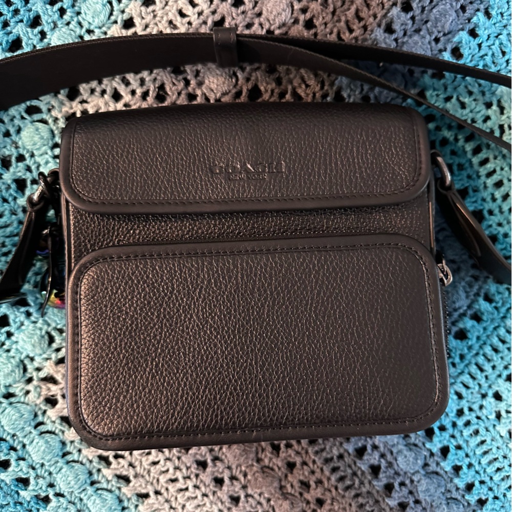 Coach Black Leather Messenger Bag